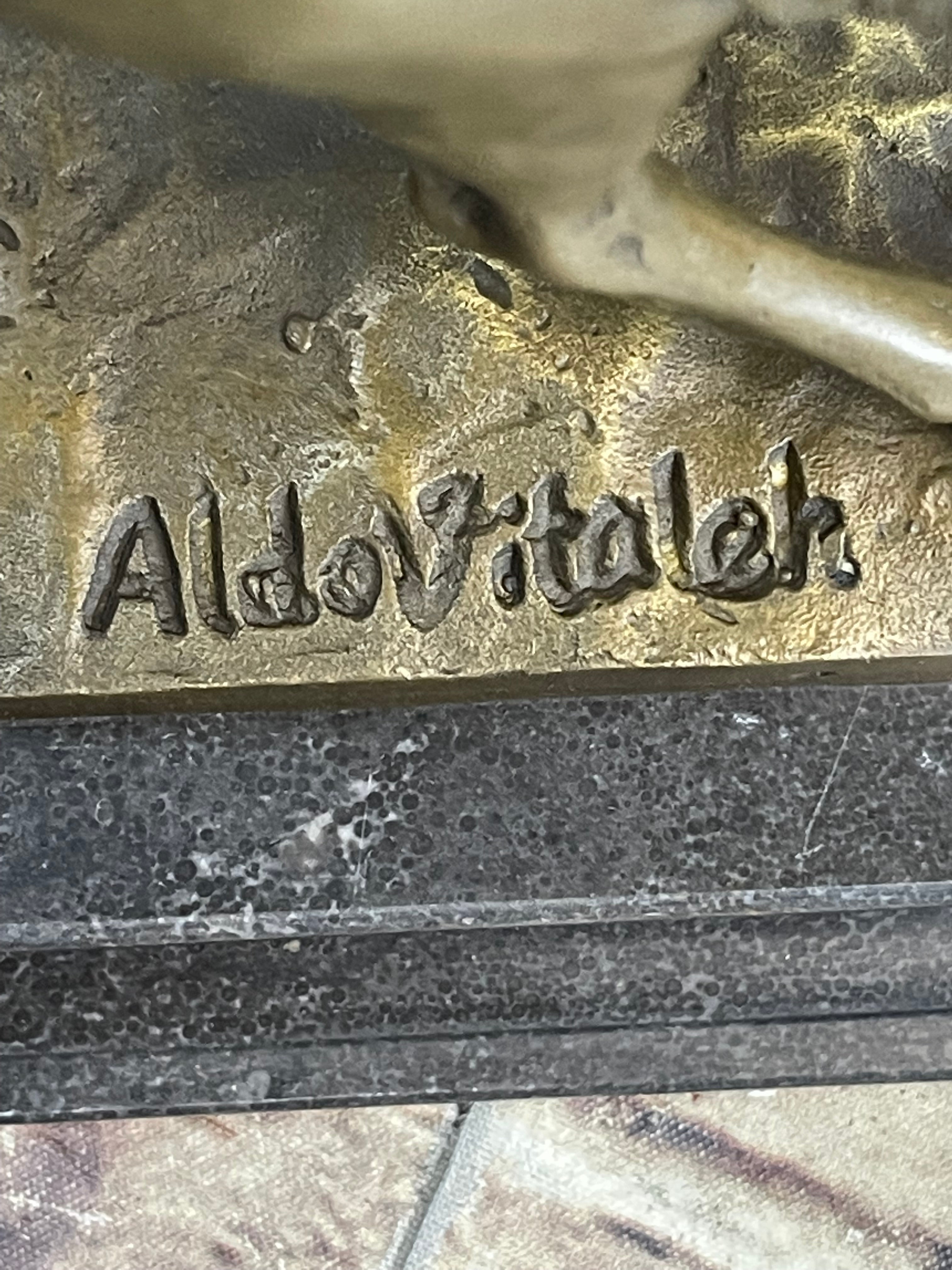 Signed Aldo Vitaleh Napoleon French Emperor Bronze Sculpture