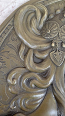 Signed Emperor Egyptian Princess Wall Mount Bas Relief Bronze