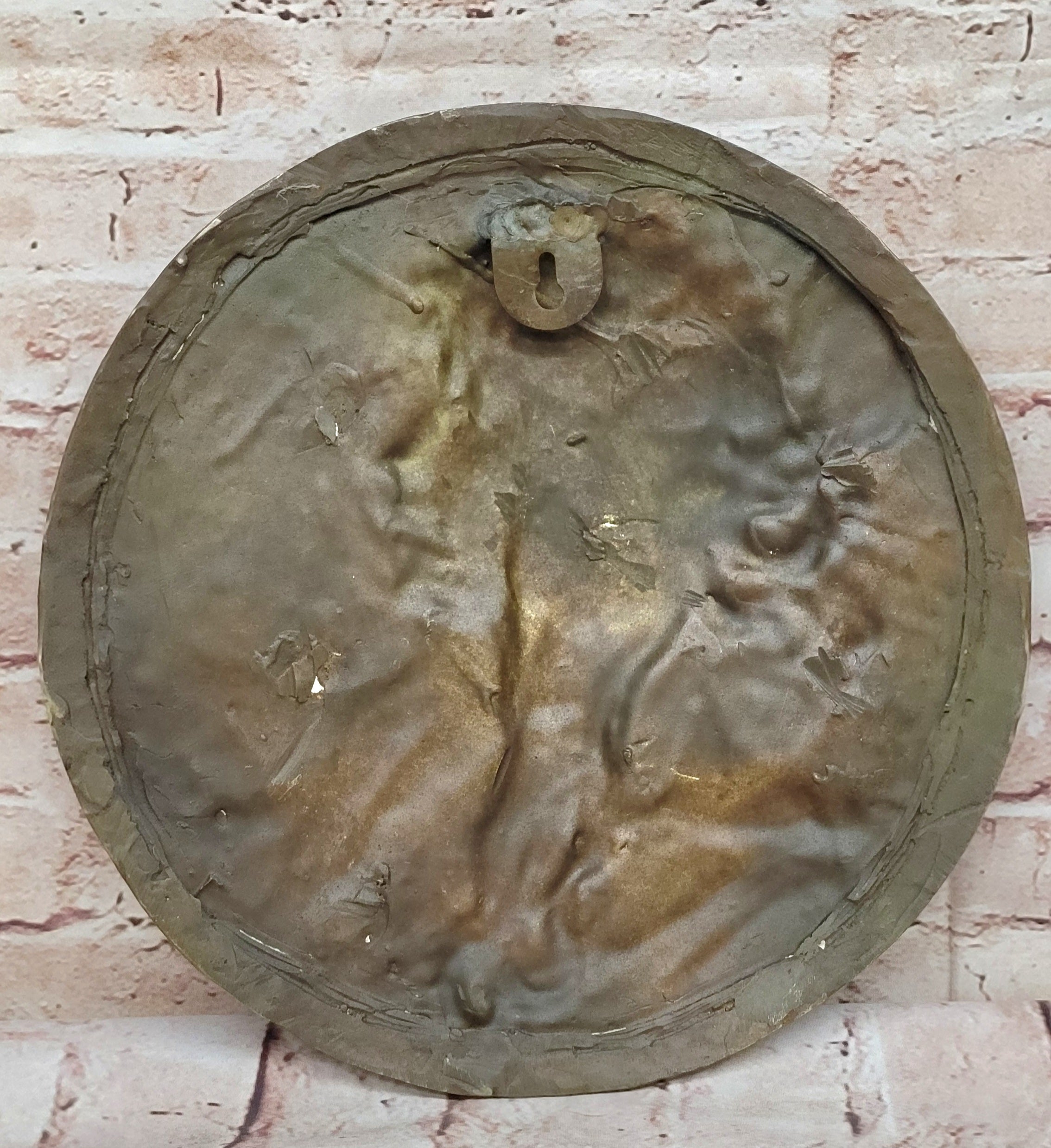 Signed Emperor Egyptian Princess Wall Mount Bas Relief Bronze