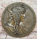 Signed Emperor Egyptian Princess Wall Mount Bas Relief Bronze