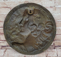 Art Nouveau Maiden Bronze Female Profile Wall Plaque by Milo