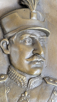 Signed Art Nouveau Reza Shah Pahlavi Bas Relief Bronze Sculpture