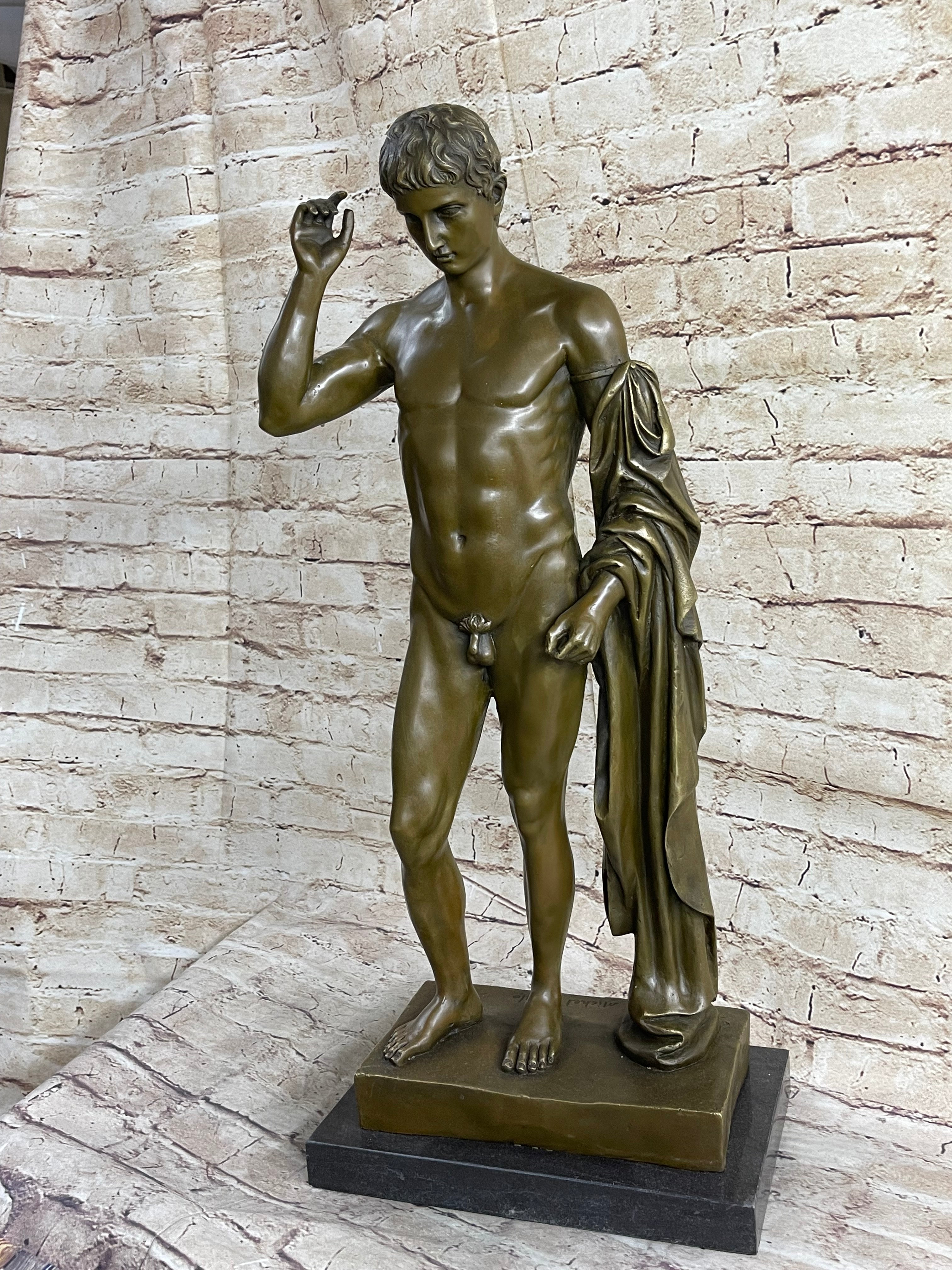 Nude Muscular Man Bronze Sculpture Figure HotCast Art