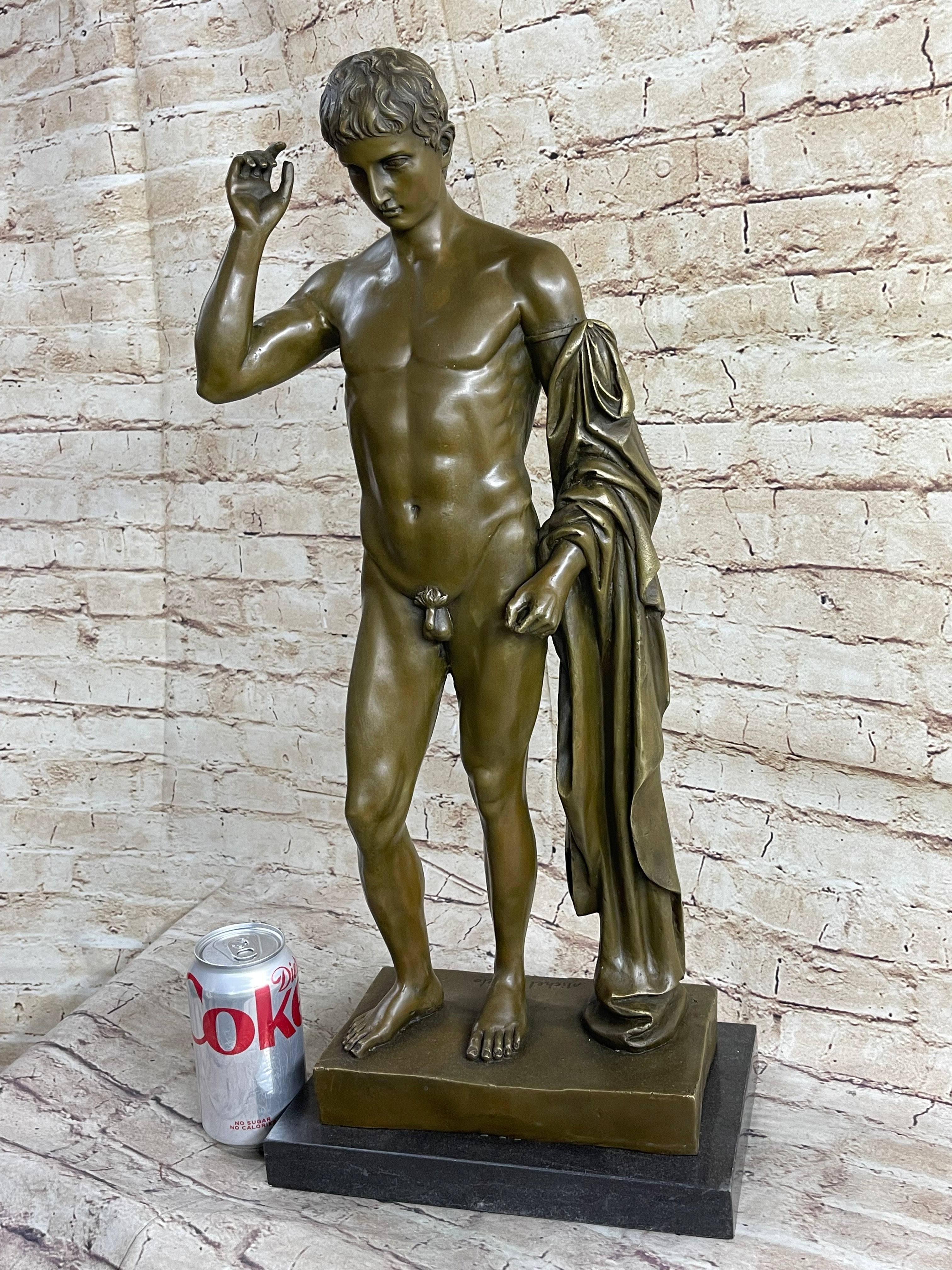 Nude Muscular Man Bronze Sculpture Figure HotCast Art