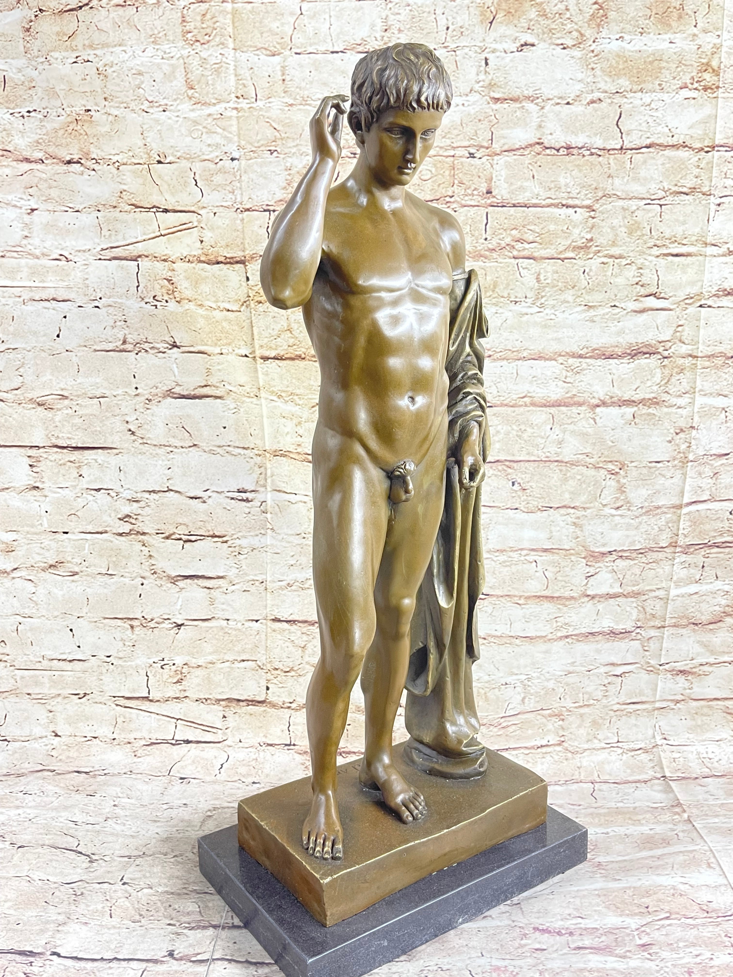 Nude Muscular Man Bronze Sculpture Figure HotCast Art