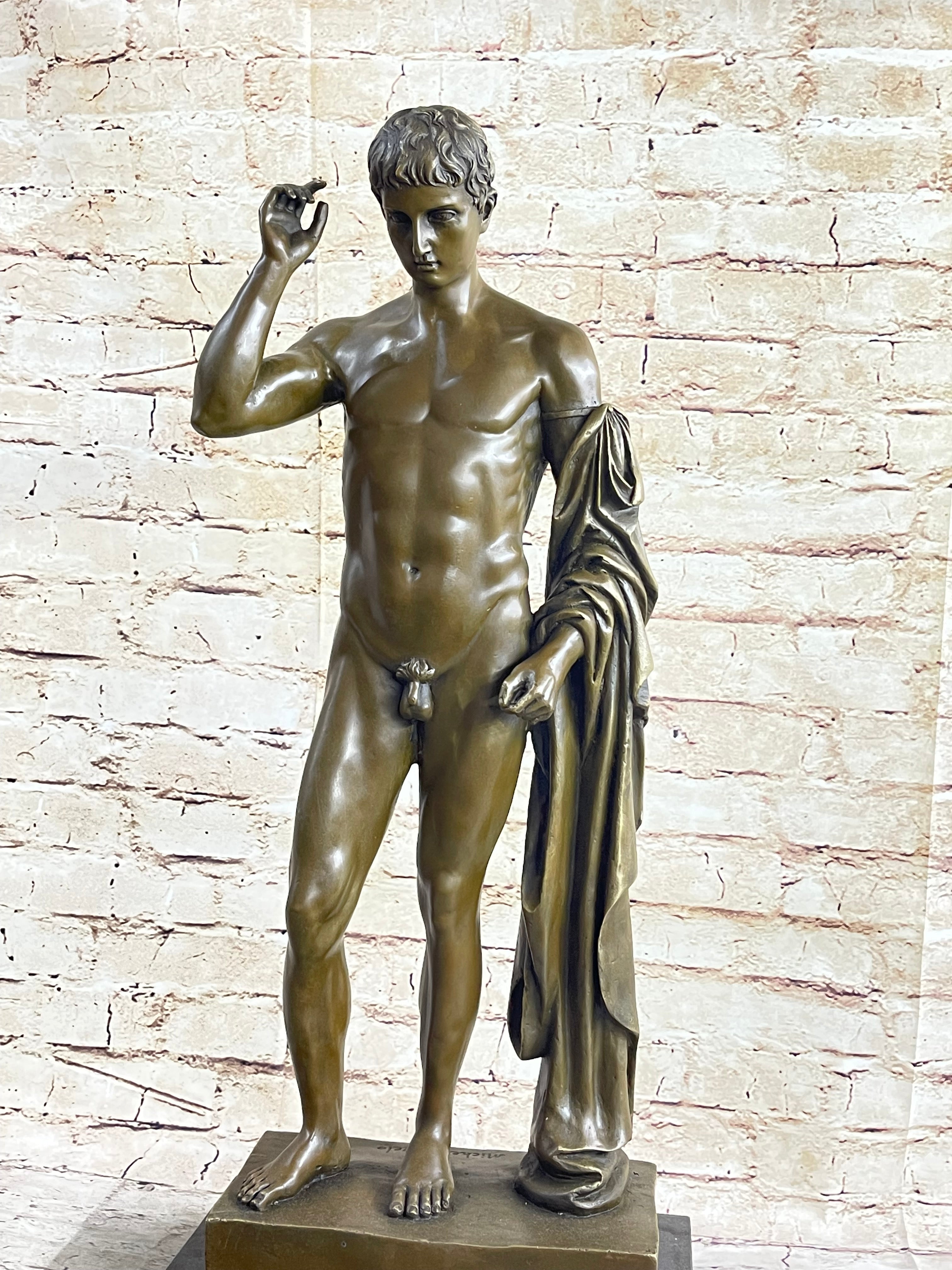 Nude Muscular Man Bronze Sculpture Figure HotCast Art