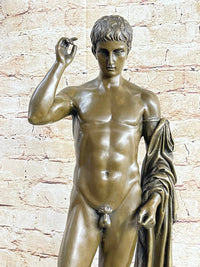 Nude Muscular Man Bronze Sculpture Figure HotCast Art