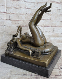 Erotic Bronze Sculpture Statue Nude Woman Girl on Phone Preiss Erotica 10" x 12"