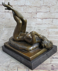 Erotic Bronze Sculpture Statue Nude Woman Girl on Phone Preiss Erotica 10" x 12"