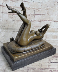 Erotic Bronze Sculpture Statue Nude Woman Girl on Phone Preiss Erotica 10" x 12"