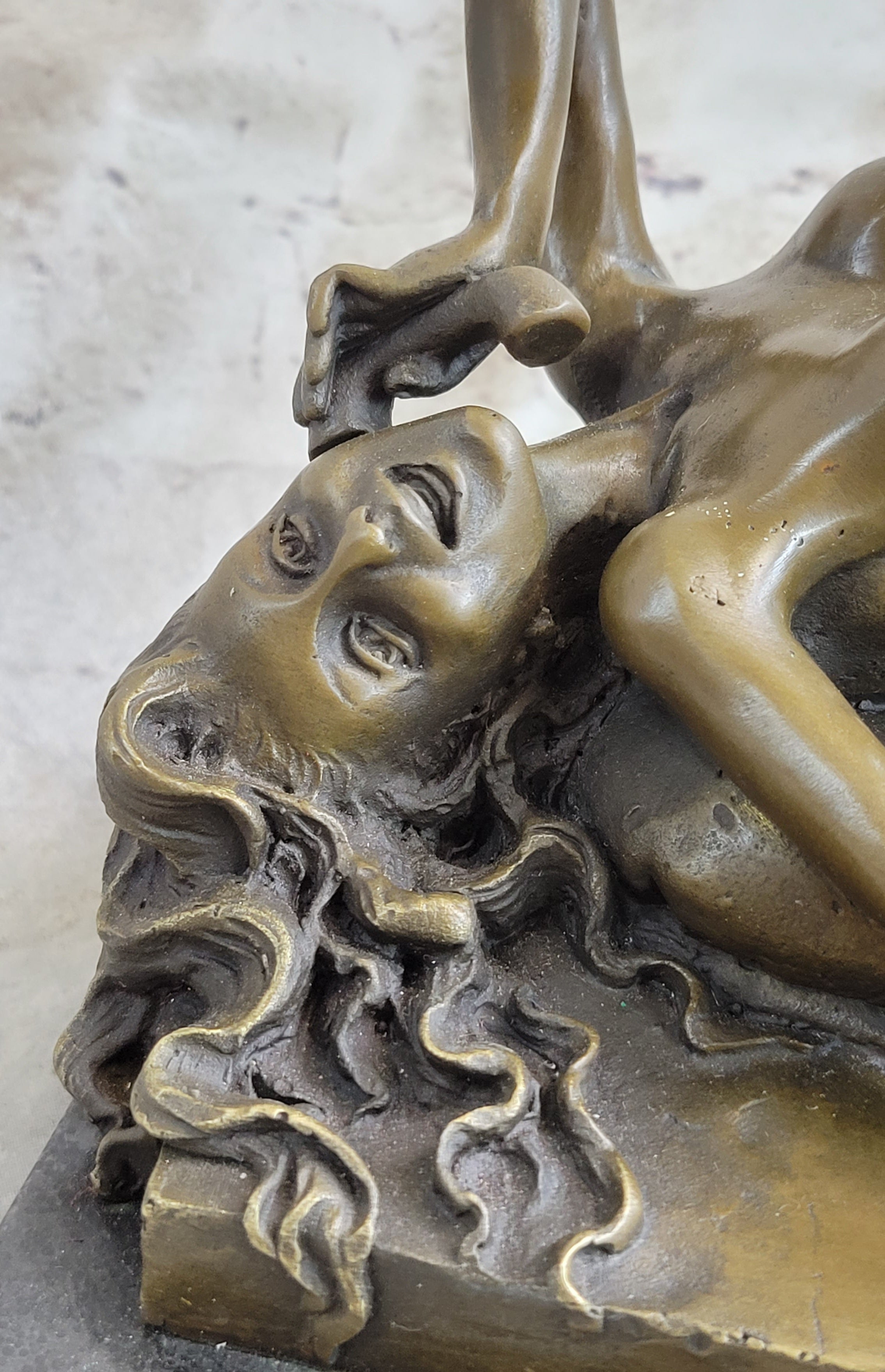 Erotic Bronze Sculpture Statue Nude Woman Girl on Phone Preiss Erotica 10" x 12"