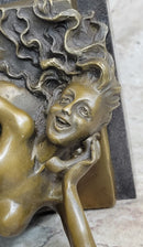 Erotic Bronze Sculpture Statue Nude Woman Girl on Phone Preiss Erotica 10" x 12"