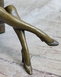 Erotic Bronze Sculpture Statue Nude Woman Girl on Phone Preiss Erotica 10" x 12"