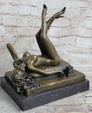 Erotic Bronze Sculpture Statue Nude Woman Girl on Phone Preiss Erotica 10" x 12"