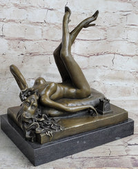 Erotic Bronze Sculpture Statue Nude Woman Girl on Phone Preiss Erotica 10" x 12"