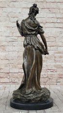 Classical Woman Harvesting Grapes Bronze Sculpture French Art