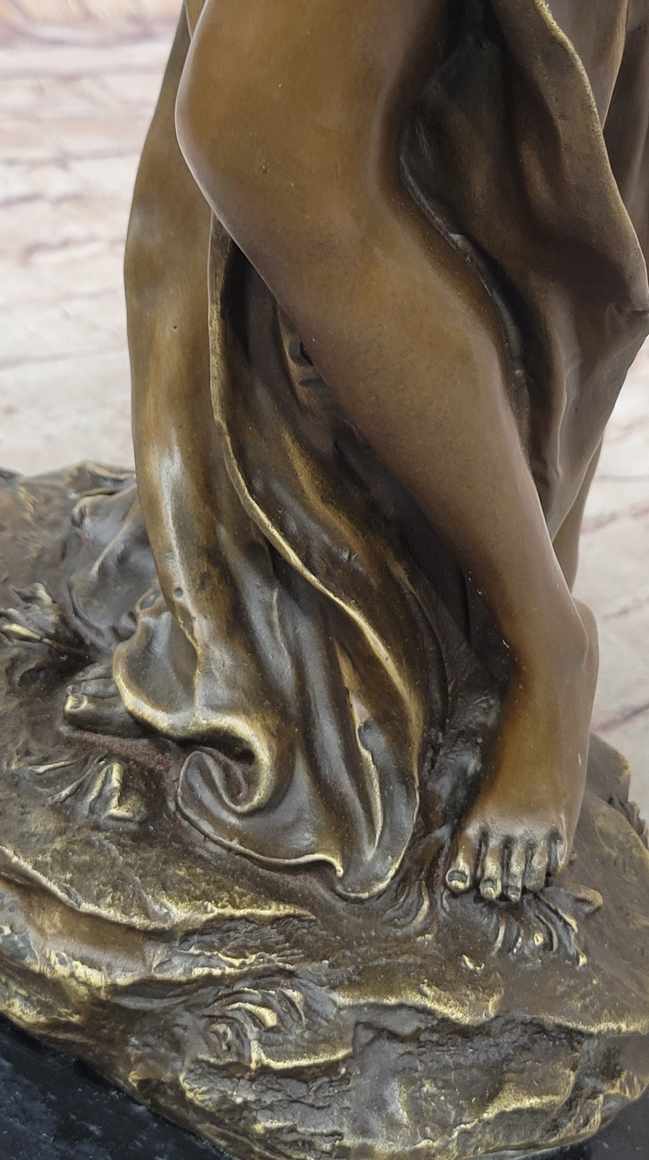 Classical Woman Harvesting Grapes Bronze Sculpture French Art