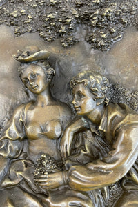 Young Lovers Romantic Wall Art Plaque Bas Relief 18" x 14"