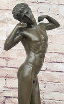 Classical Male Nude Bronze – Graceful Renaissance-Inspired Sculpture