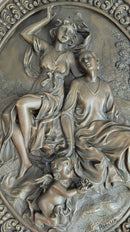 Hanging Wall Relief Bronze Sculpture 17" x 13" Antique Vintage
