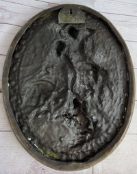 Hanging Wall Relief Bronze Sculpture 17" x 13" Antique Vintage