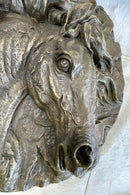 Horse Head Portrait Bronze Sculpture Plaque 16" x 16"