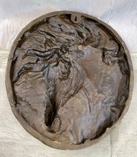 Horse Head Portrait Bronze Sculpture Plaque 16" x 16"
