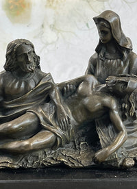La Pieta Jesus Christ Paul & Mary Bronze 6" x 8" Sculpture