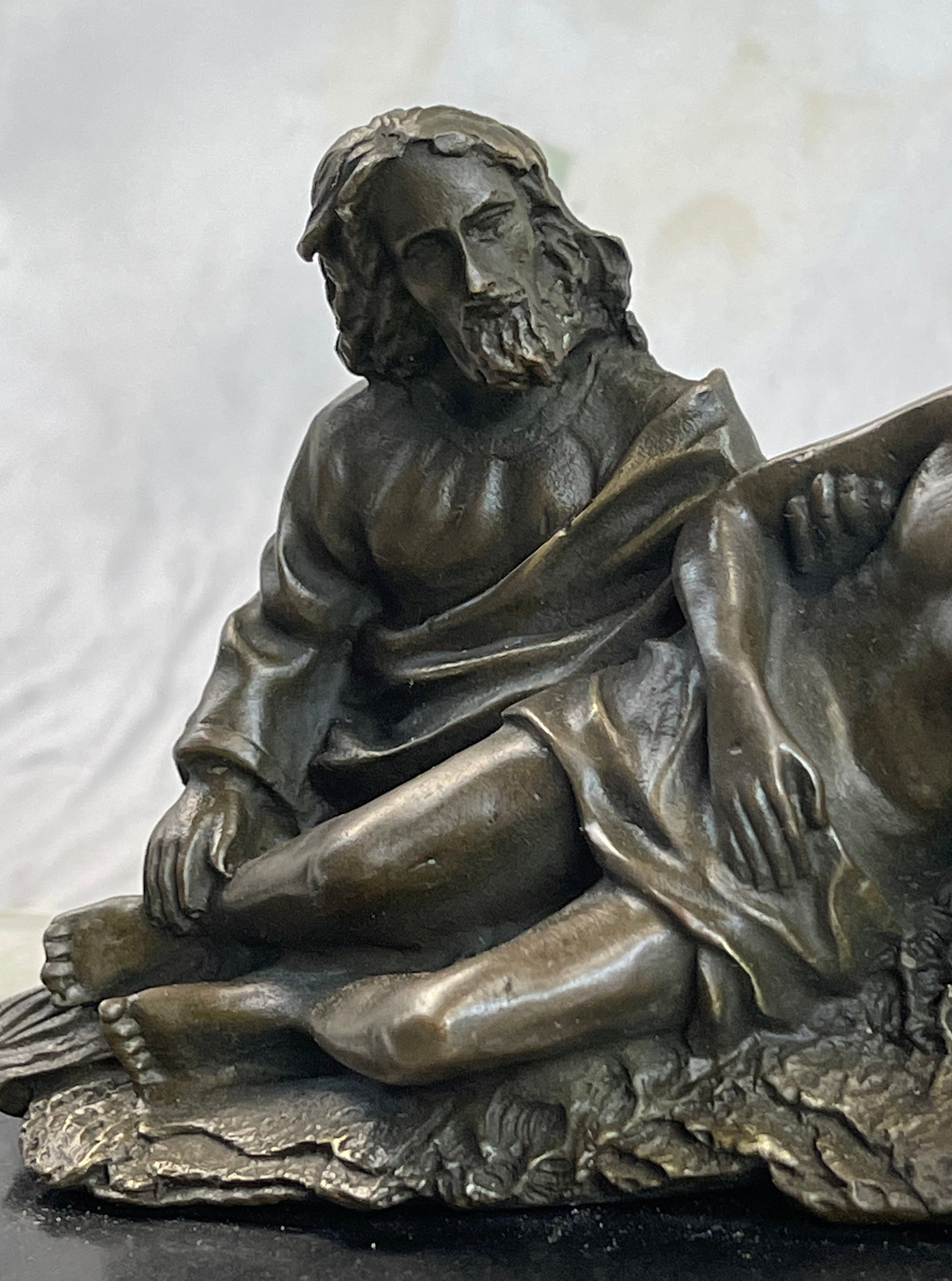 La Pieta Jesus Christ Paul & Mary Bronze 6" x 8" Sculpture