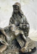 La Pieta Jesus Christ Paul & Mary Bronze 6" x 8" Sculpture