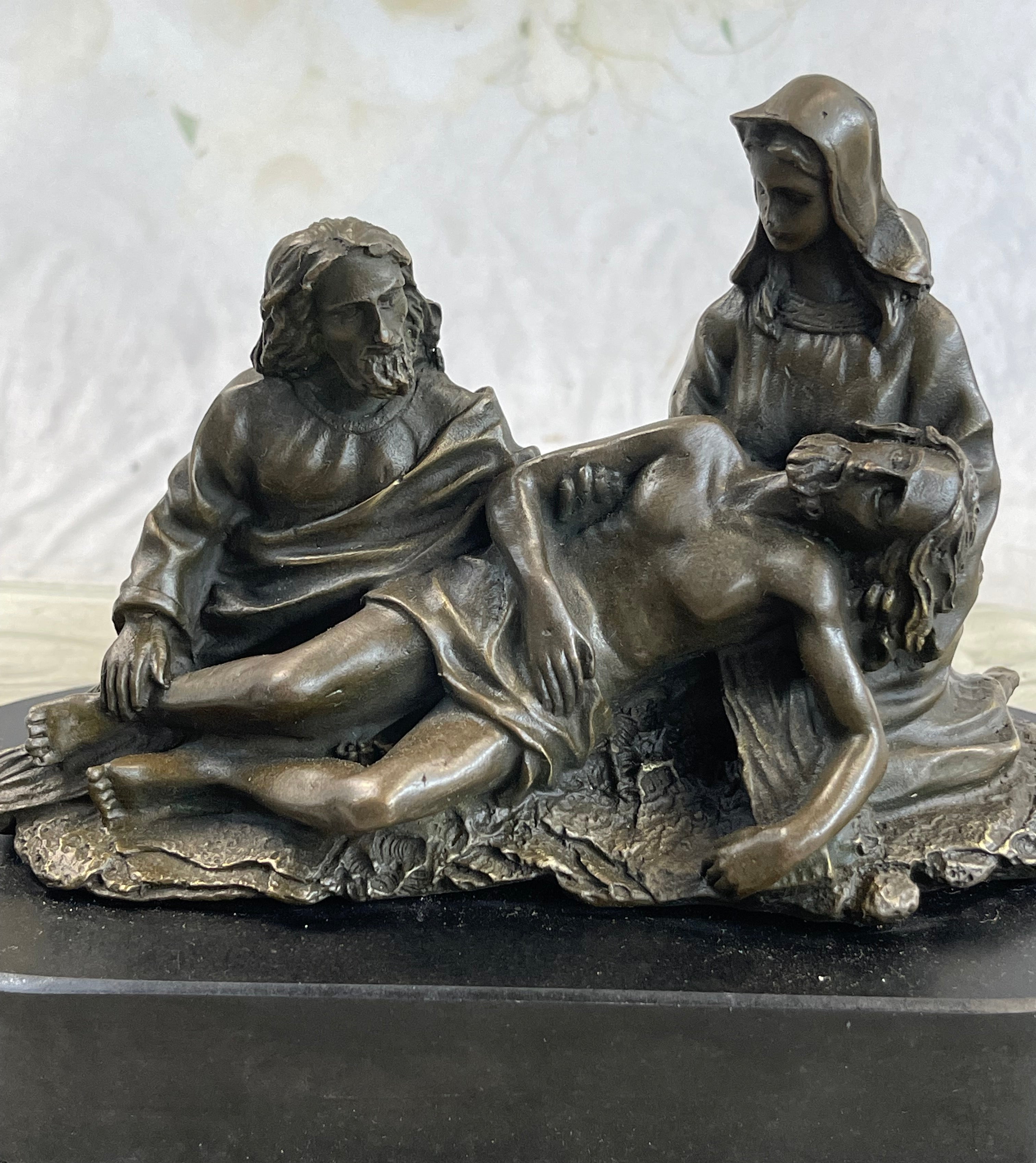 La Pieta Jesus Christ Paul & Mary Bronze 6" x 8" Sculpture