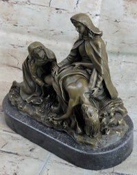 The Lamentation of Christ Jesus With Virgin Mary & Saint Mary Magdalene Bronze