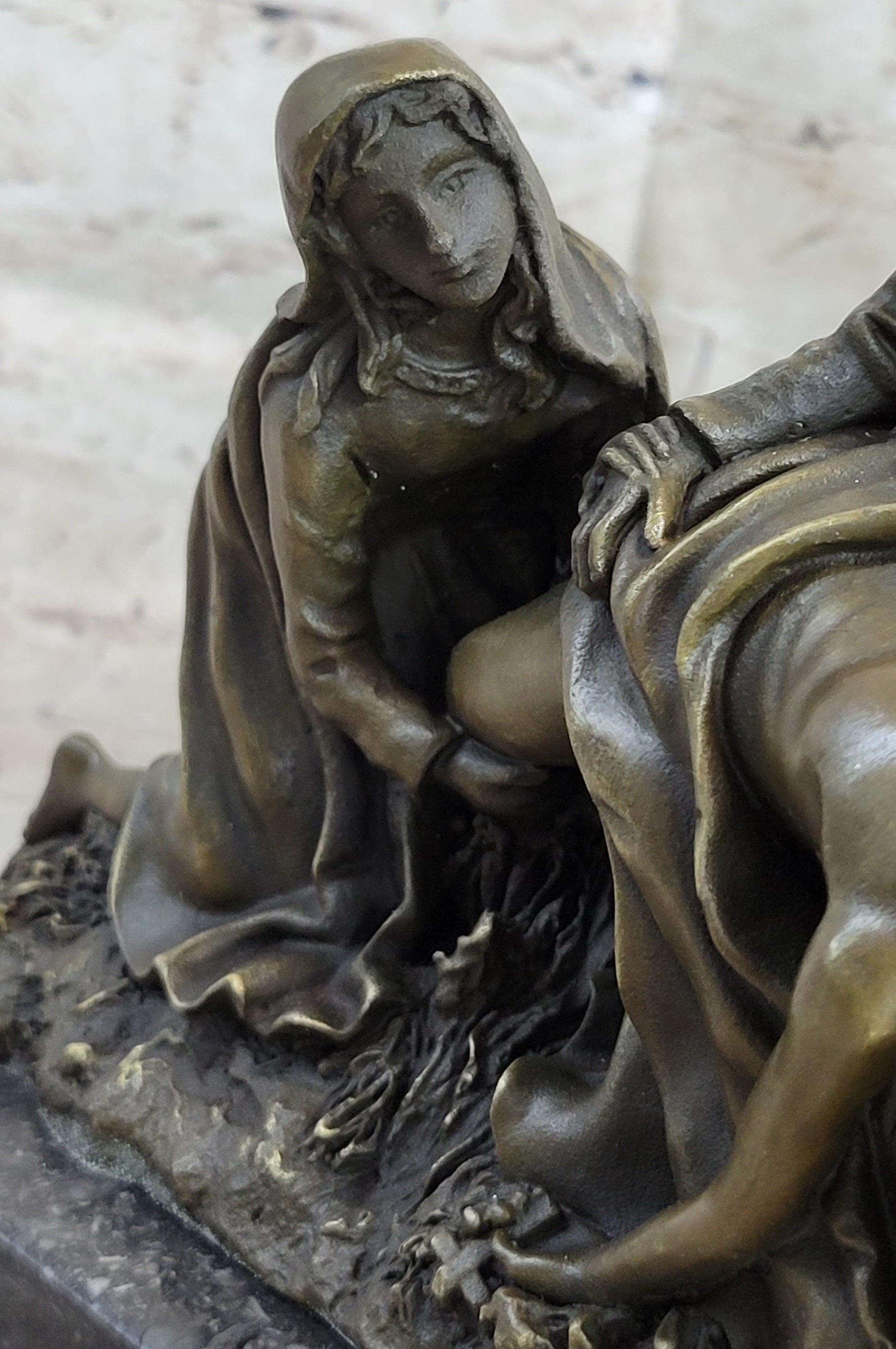 The Lamentation of Christ Jesus With Virgin Mary & Saint Mary Magdalene Bronze