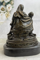 La Pieta by Michelangelo Bronze Miniature Replica on Marble Base