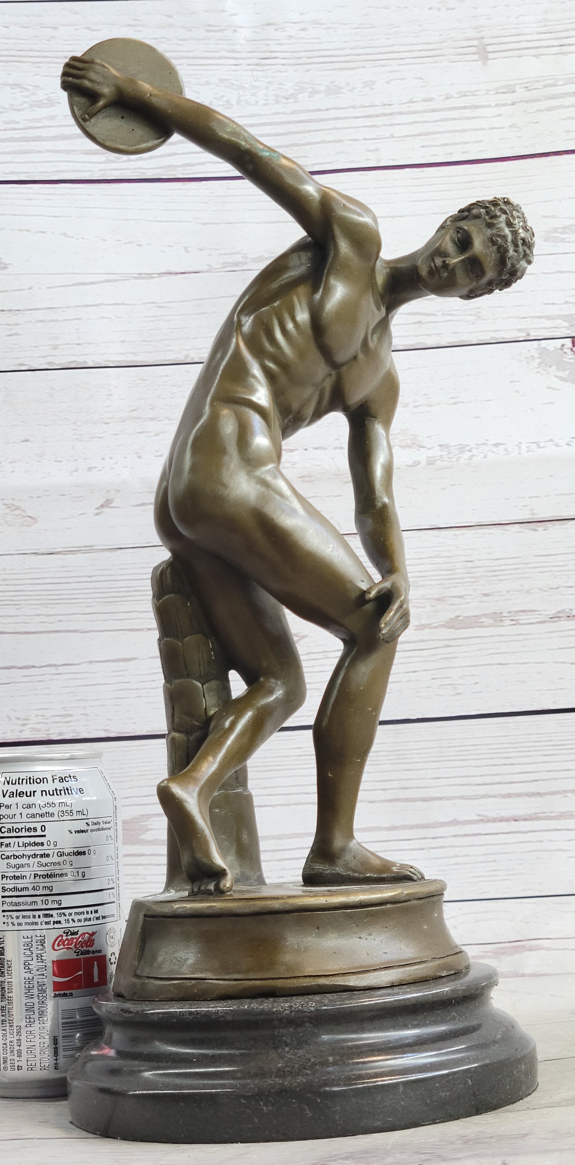 Vintage Grand Tour Bronze Sculpture Discobolos Myron Lost Wax