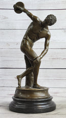 Vintage Grand Tour Bronze Sculpture Discobolos Myron Lost Wax