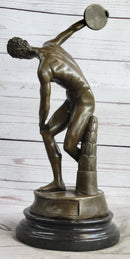 Vintage Grand Tour Bronze Sculpture Discobolos Myron Lost Wax