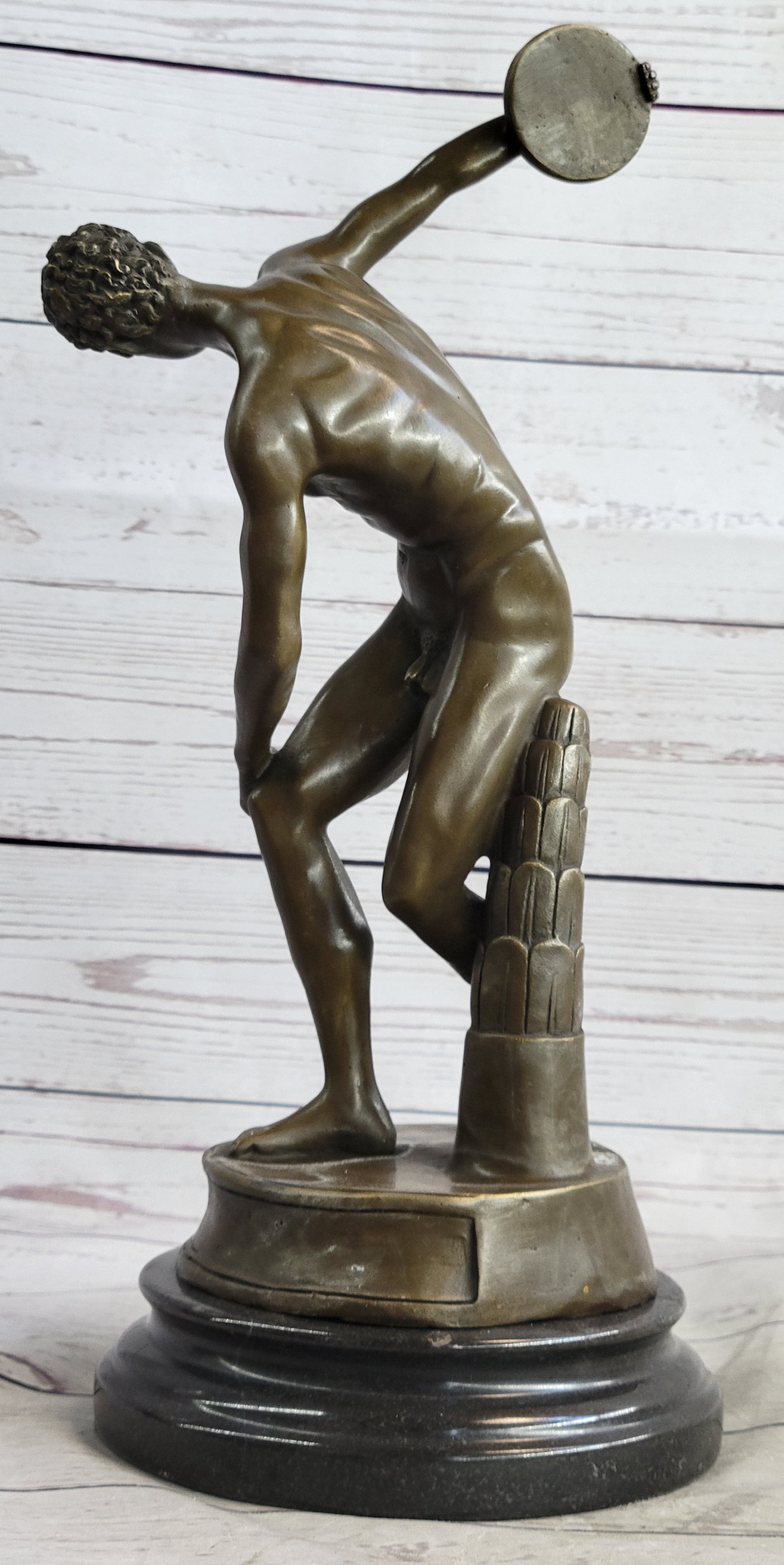 Vintage Grand Tour Bronze Sculpture Discobolos Myron Lost Wax