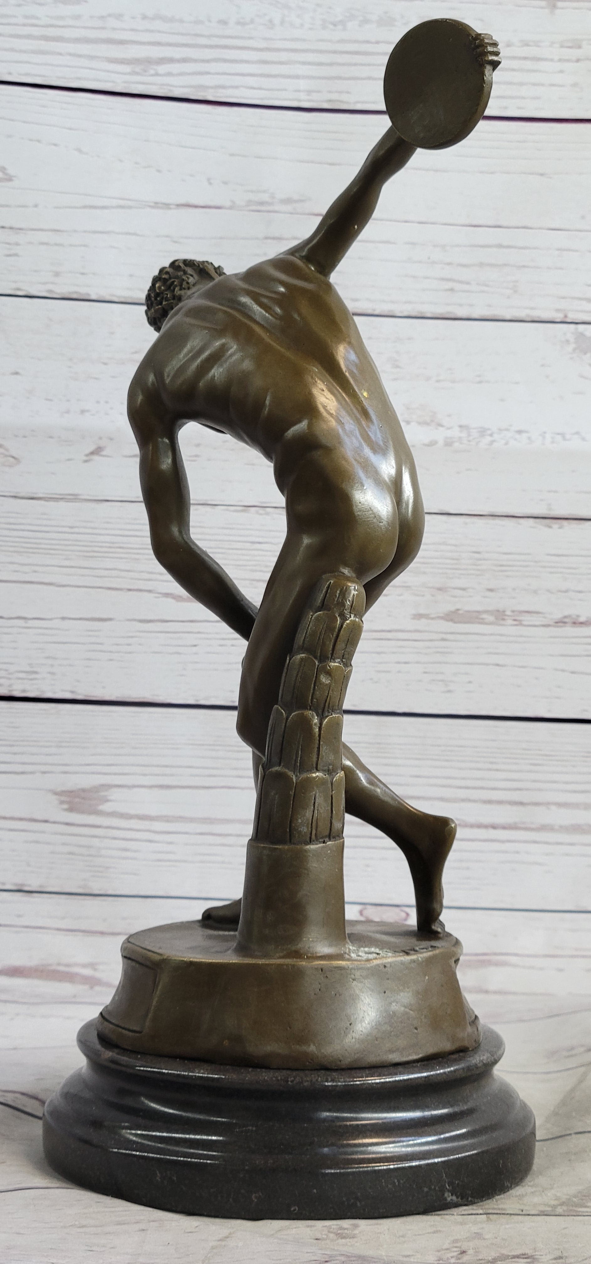 Vintage Grand Tour Bronze Sculpture Discobolos Myron Lost Wax