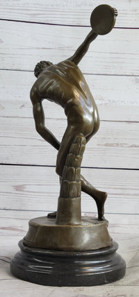 Vintage Grand Tour Bronze Sculpture Discobolos Myron Lost Wax