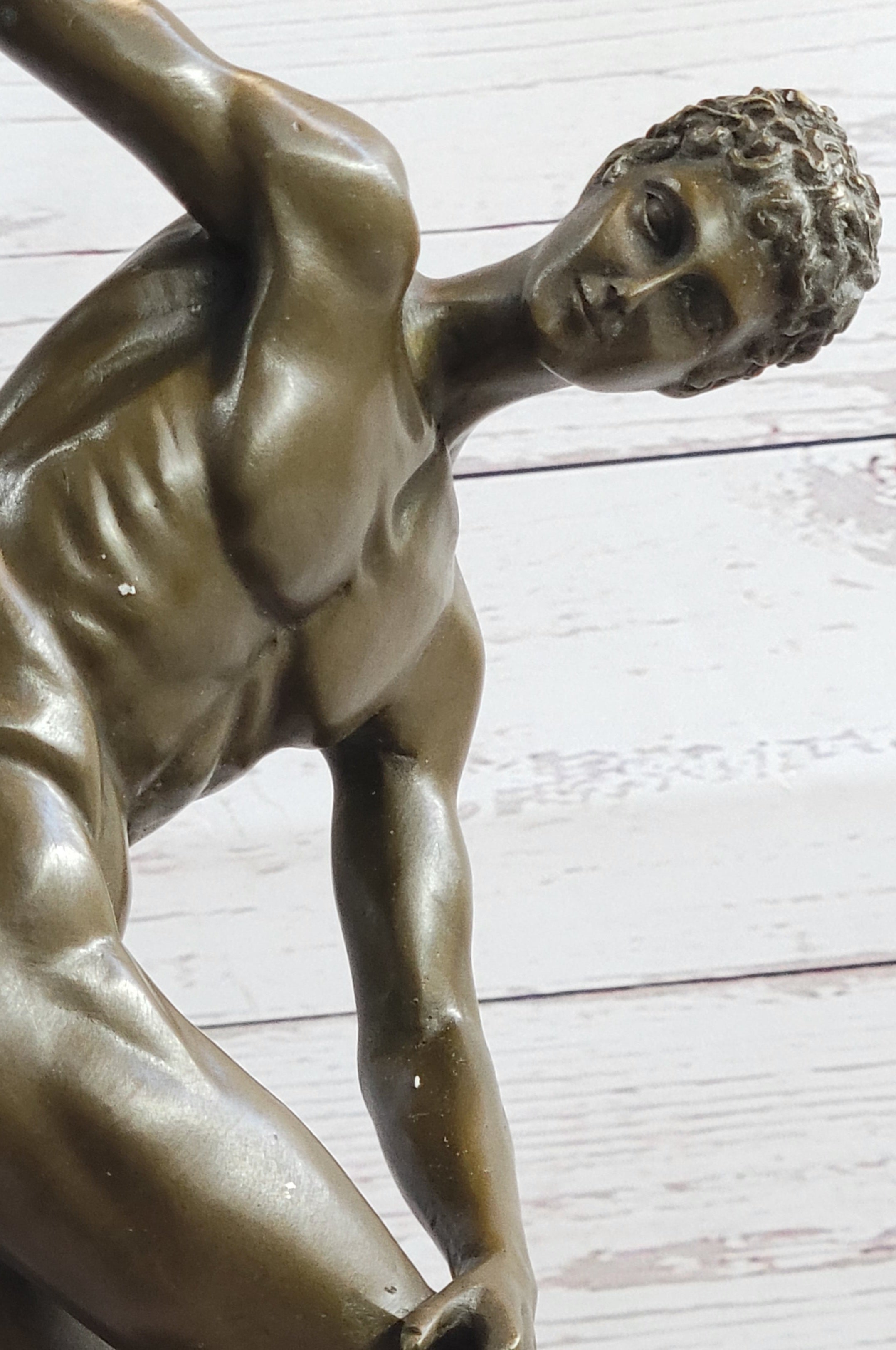 Vintage Grand Tour Bronze Sculpture Discobolos Myron Lost Wax
