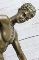 Vintage Grand Tour Bronze Sculpture Discobolos Myron Lost Wax