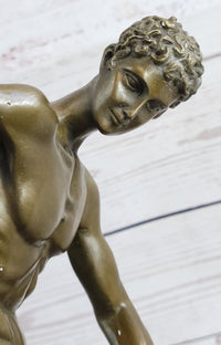 Vintage Grand Tour Bronze Sculpture Discobolos Myron Lost Wax