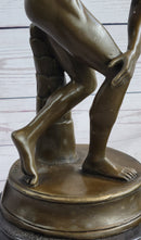 Vintage Grand Tour Bronze Sculpture Discobolos Myron Lost Wax