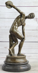 Vintage Grand Tour Bronze Sculpture Discobolos Myron Lost Wax