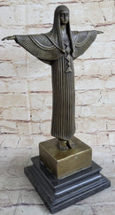 Milo Egyptian Princess Bronze Marble Sculpture Art Deco