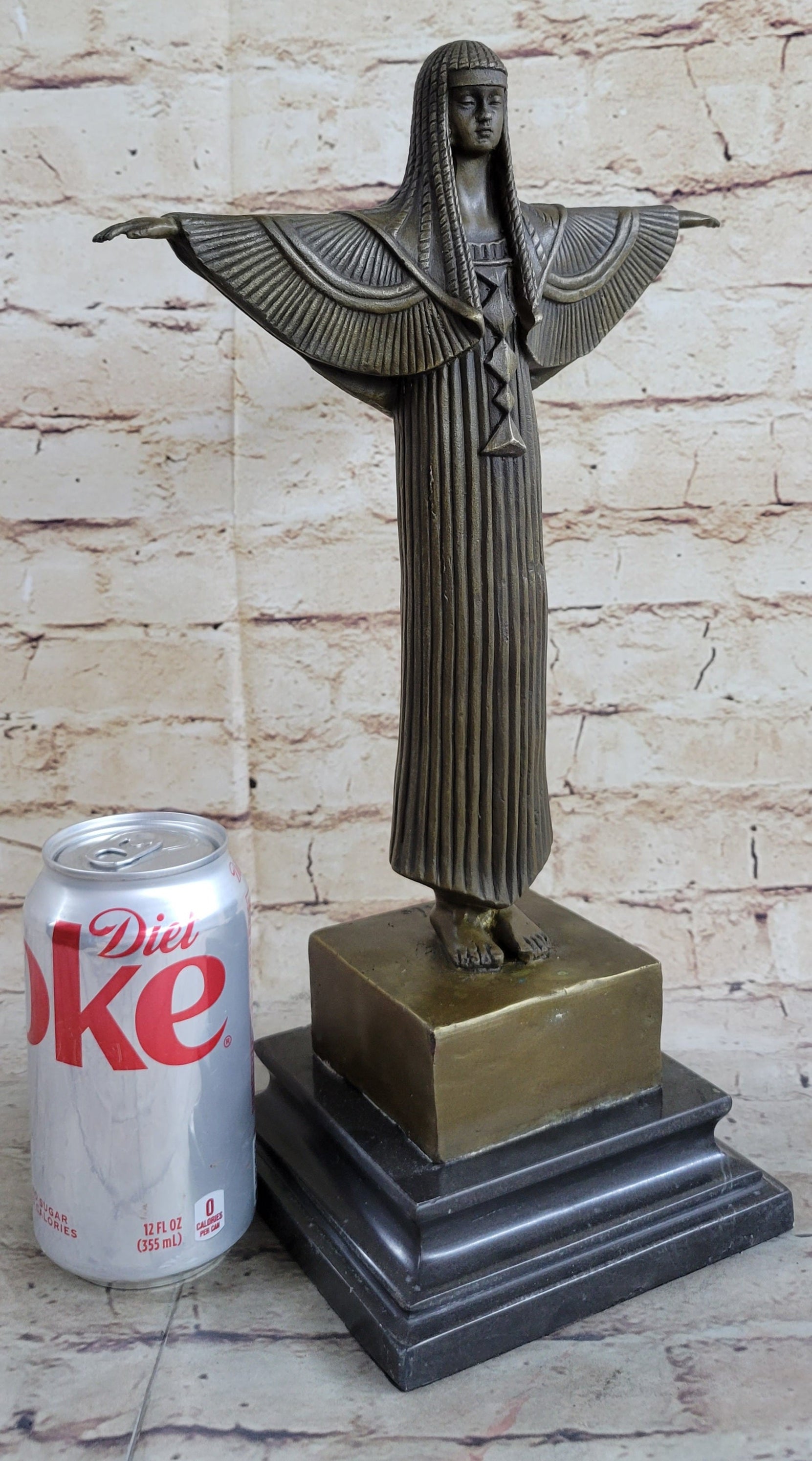 Milo Egyptian Princess Bronze Marble Sculpture Art Deco