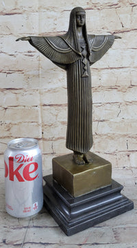 Milo Egyptian Princess Bronze Marble Sculpture Art Deco