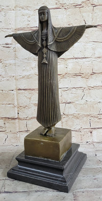 Milo Egyptian Princess Bronze Marble Sculpture Art Deco