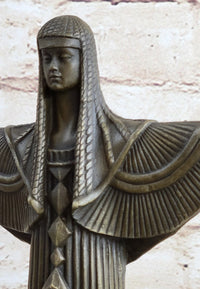 Milo Egyptian Princess Bronze Marble Sculpture Art Deco